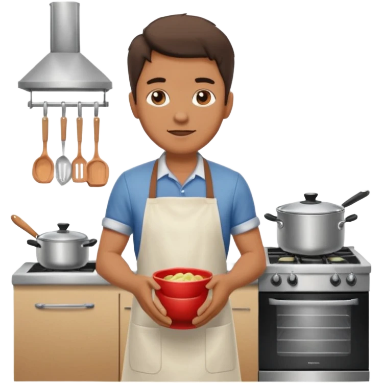 man cooking in a kitchen full body emoji