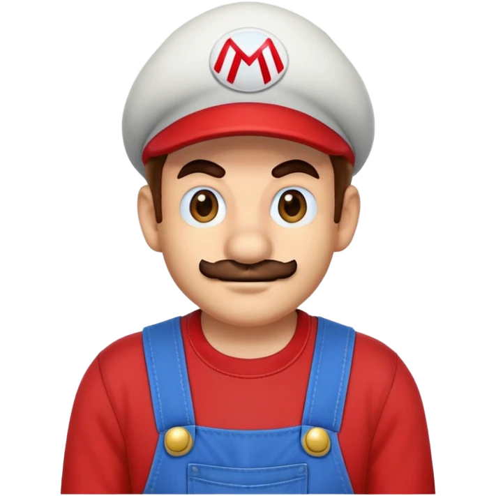 Mario character with red long sleeve shirt and blue overalls emoji