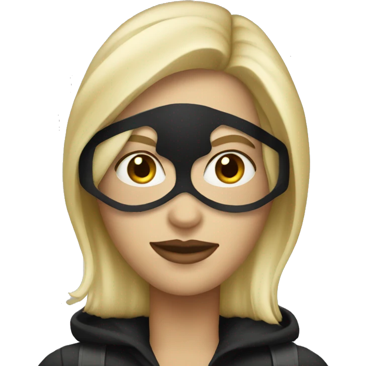 Blonde woman wearing a ski mask emoji