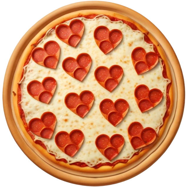 Love heart pepperoni pizza emoji