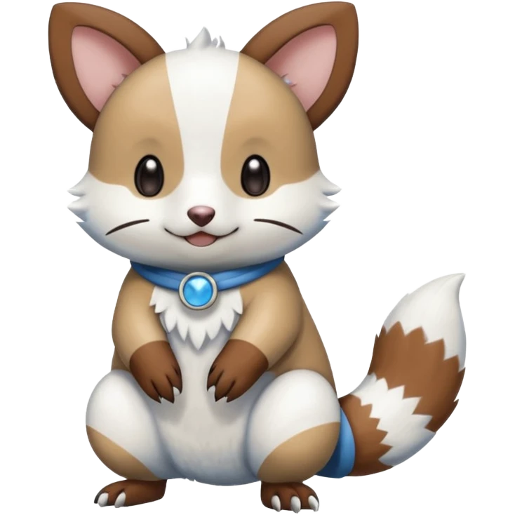 Furret-Minccino-Oshawott-Buizel-hybrid-fusion, full body emoji