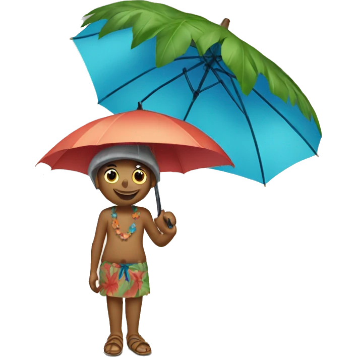 Blue Hawaiian with umbrella  emoji