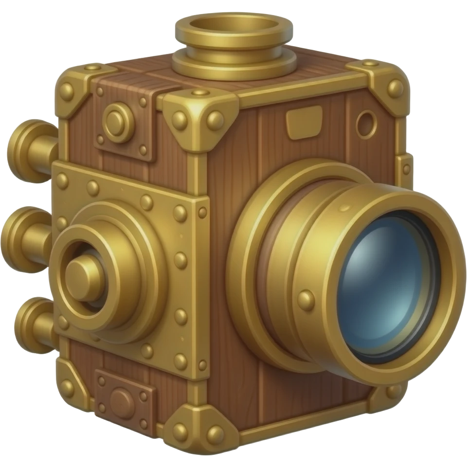 steampunk wooden eccentric camera obscura emoji