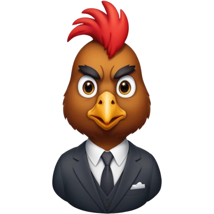 Rooster in office suit realistic  emoji