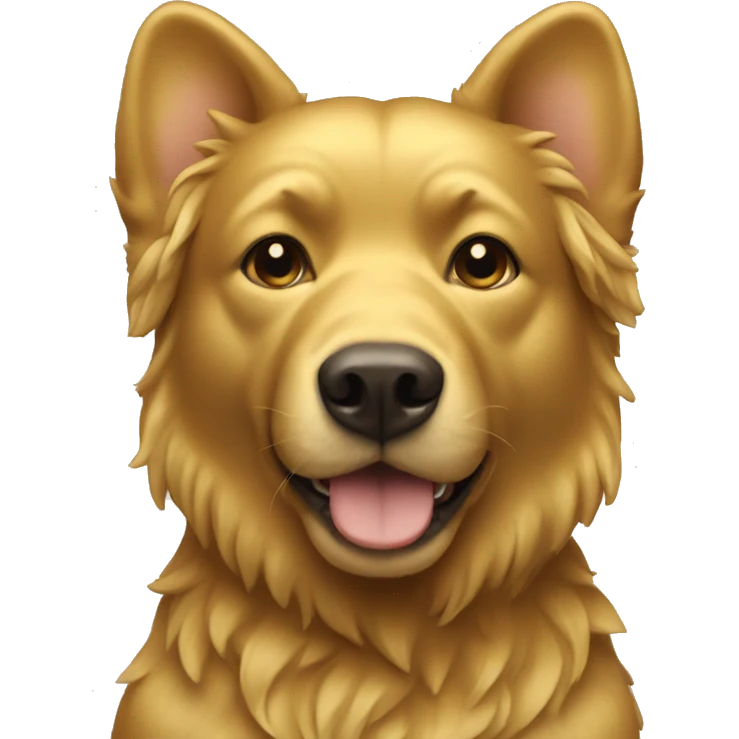 Gold dog with bear  emoji