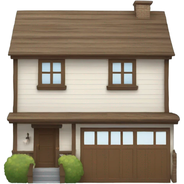 Fromt facing house with wood features emoji