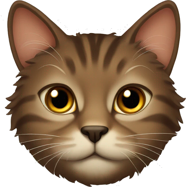 A brown fluffy cat emoji