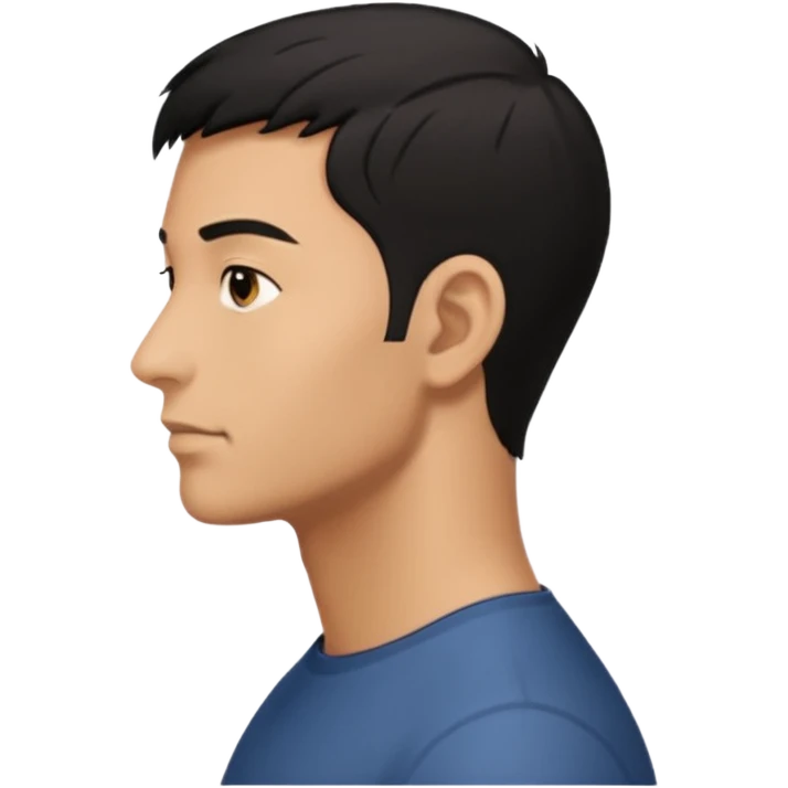 face of a man looking to the right, from the profile emoji