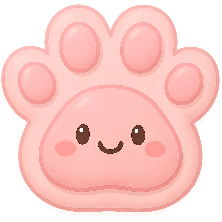 a cute and friendly pink paw print emoji emoji