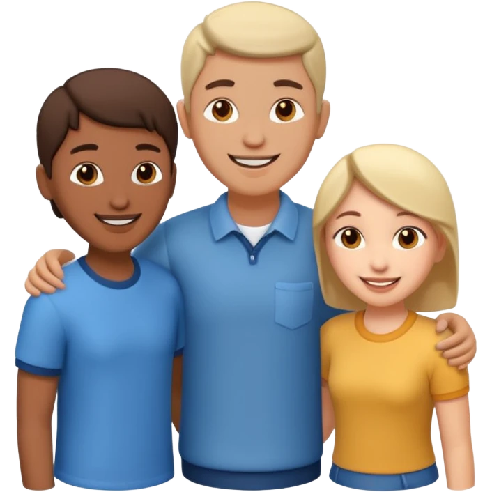 isometric airbnb style render of three people neighbours emoji