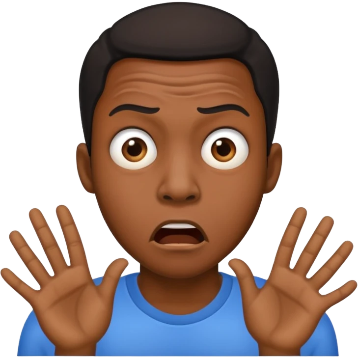 Scared black man emoji