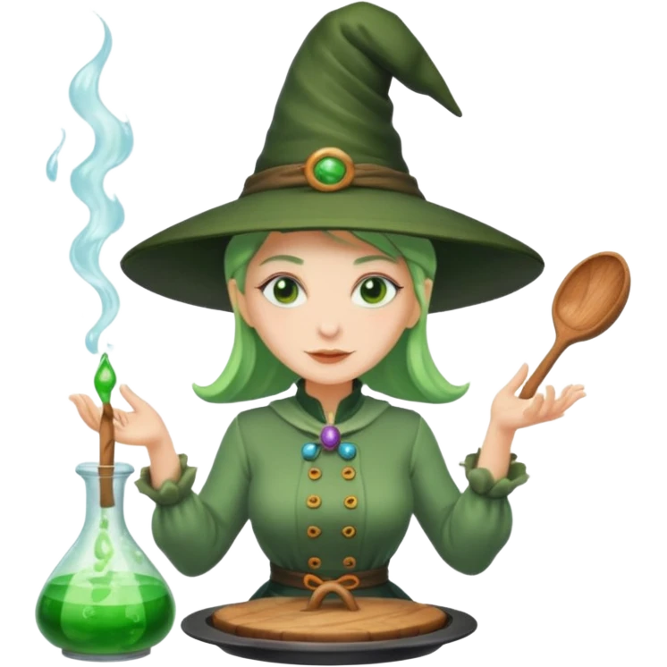 green witch cooking potion emoji