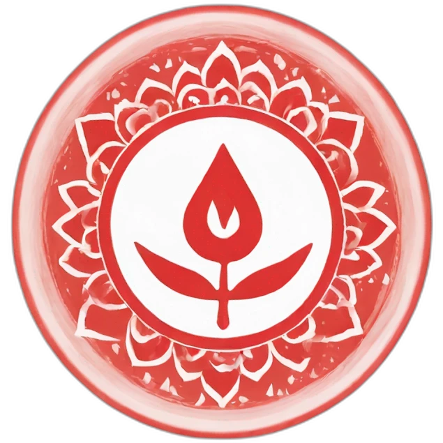 Spiritual hindu symbol (svastika) in a white circle in a red flag emoji