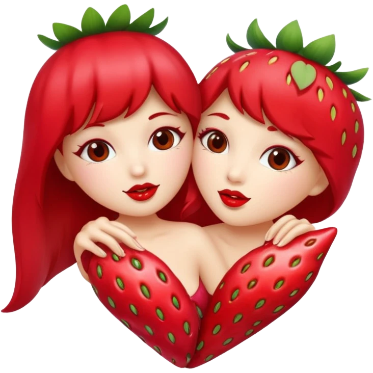 strawberry 🍓 and red kiss 💋 fashioned stylish  emoji