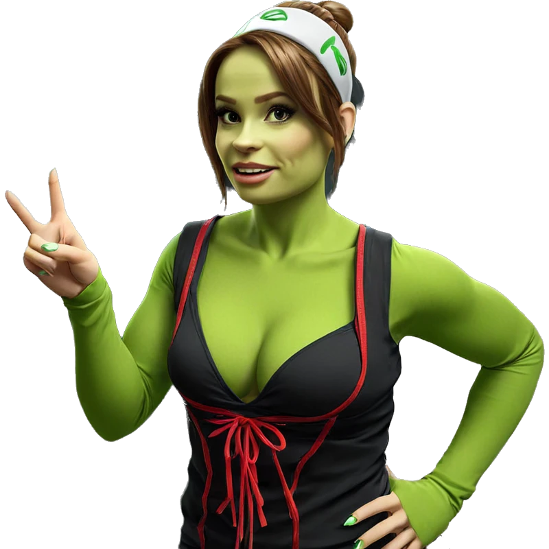 green skin beauty portrait emoji