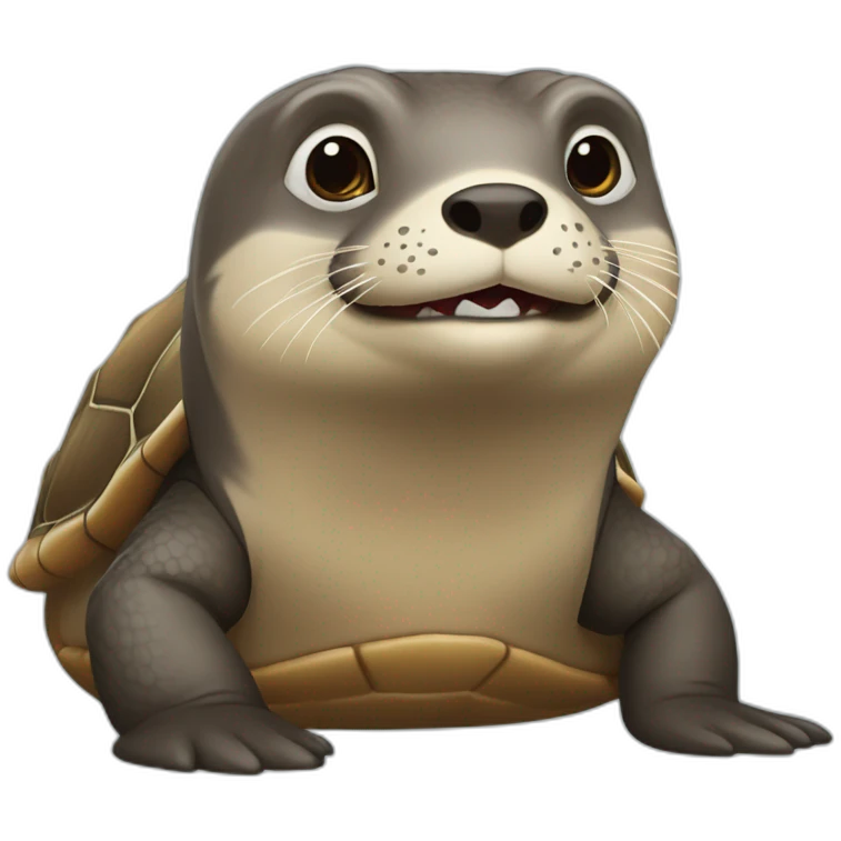Loutre sur une tortue  emoji