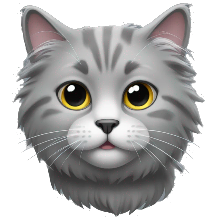 grey fluffy cat emoji