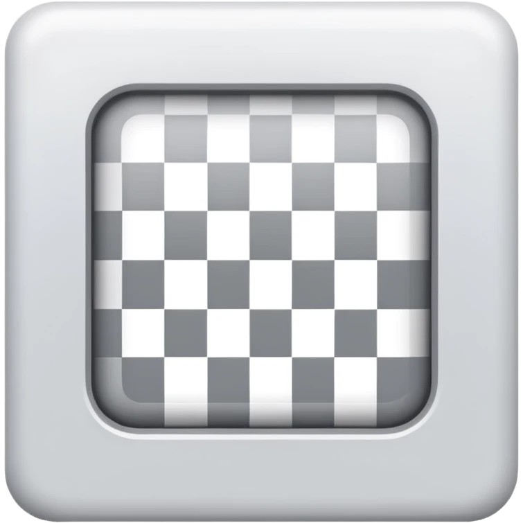 Light gray and white square with a checkered pattern 8x8 3d icon emoji