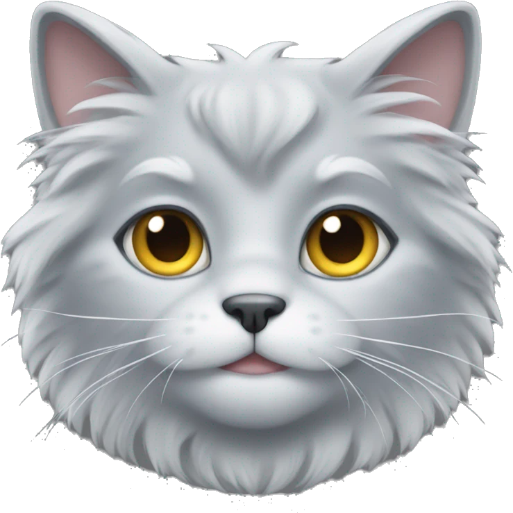 Fluffy silver cat emoji
