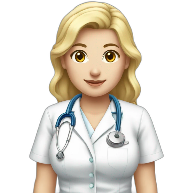 Nurse blond knot blue op clothes emoji