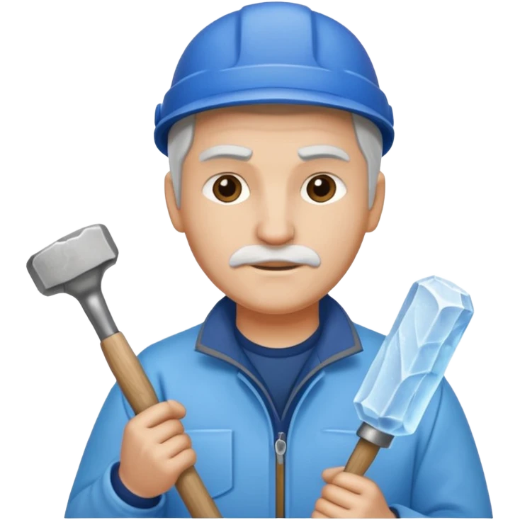 Sculptor with chisel & mallet,Ice Sculptors. emoji