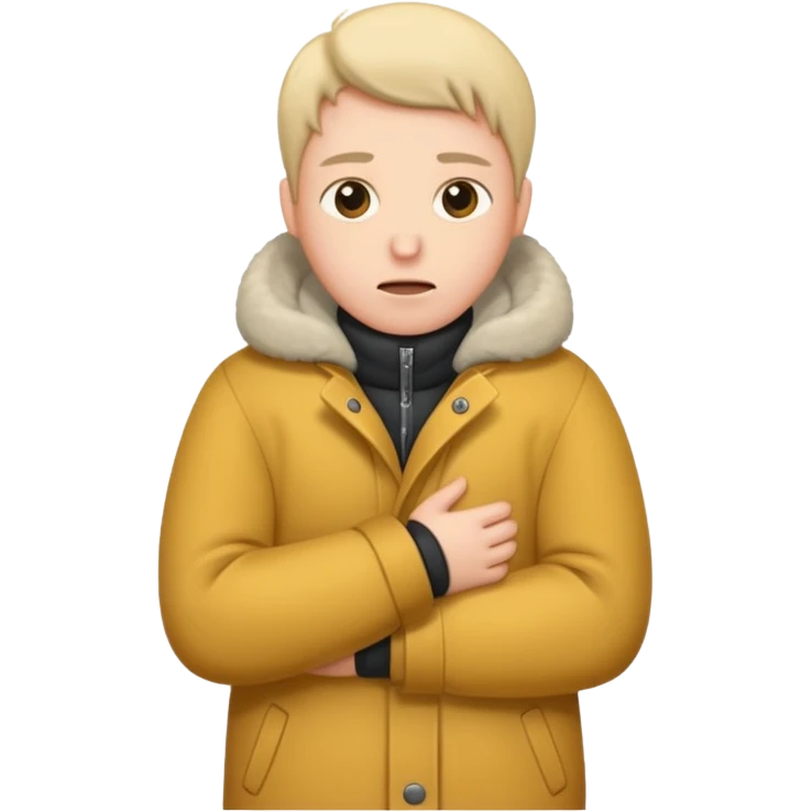 Uma pessoa congelando de frio emoji