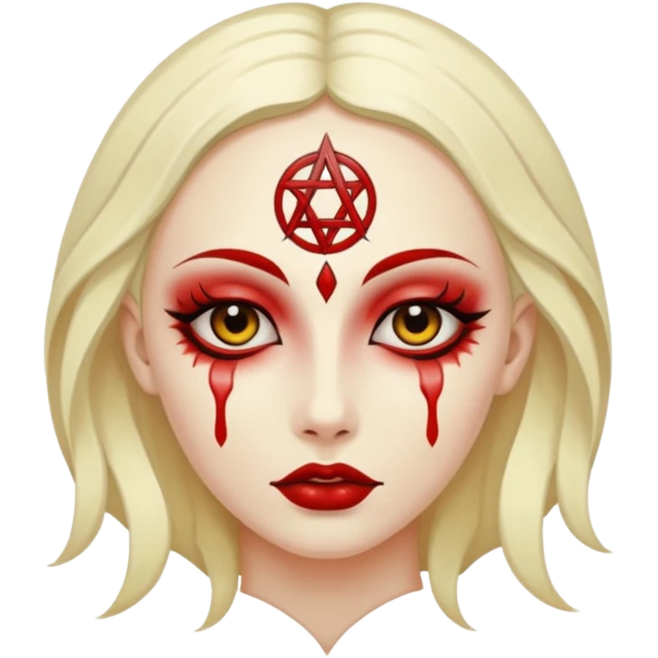 Occult mark painted on skin with dark oil, ritual sensuality emoji