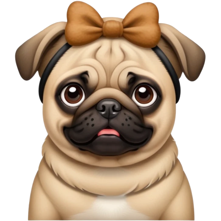 Pug wearing Disney ear headband emoji