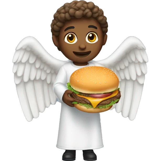 Angel holding a burger emoji