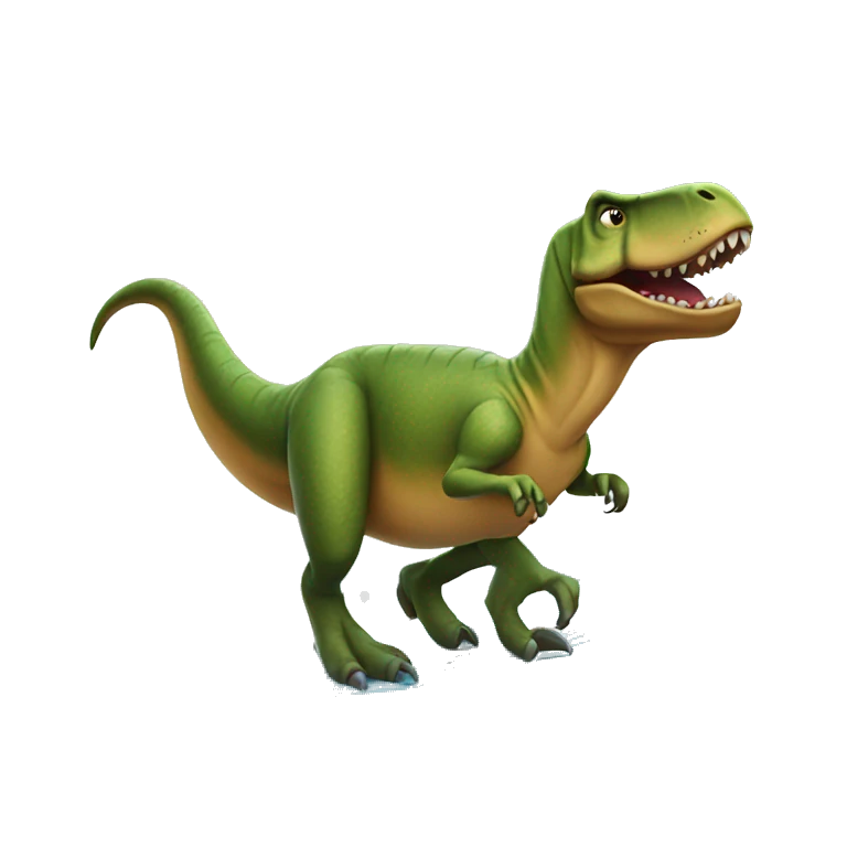 trex riding a surf board emoji