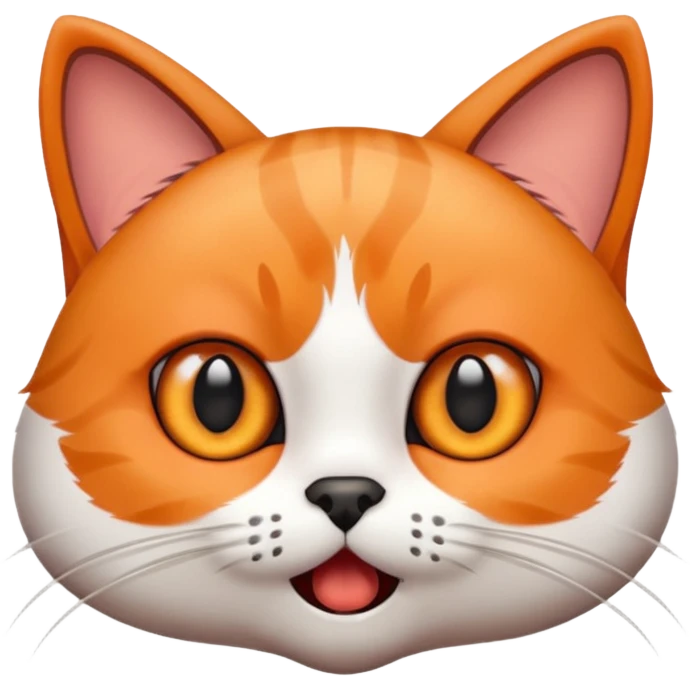 Design an emoji of a cat 🐱 realizing it left the stove on, with huge panicked eyes. emoji