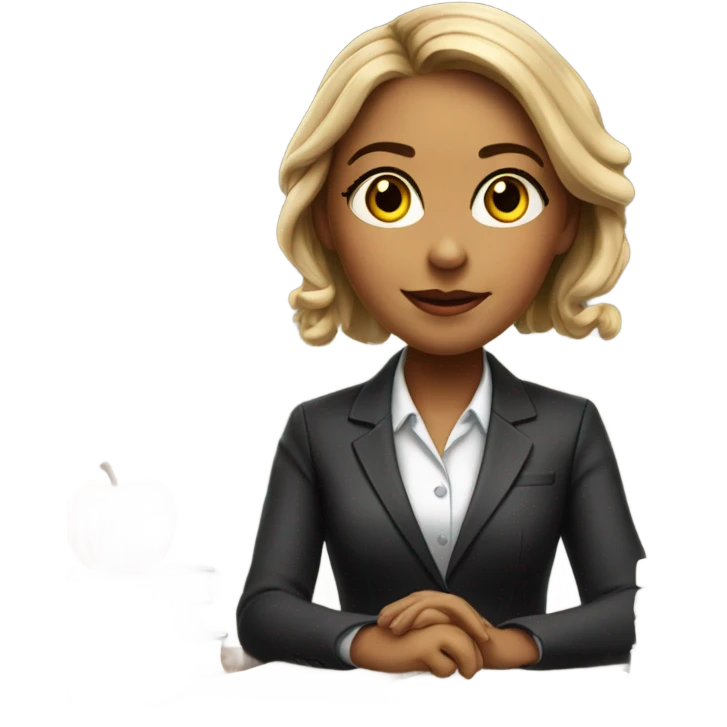 realistic portrait of a girl as a lawyer  emoji