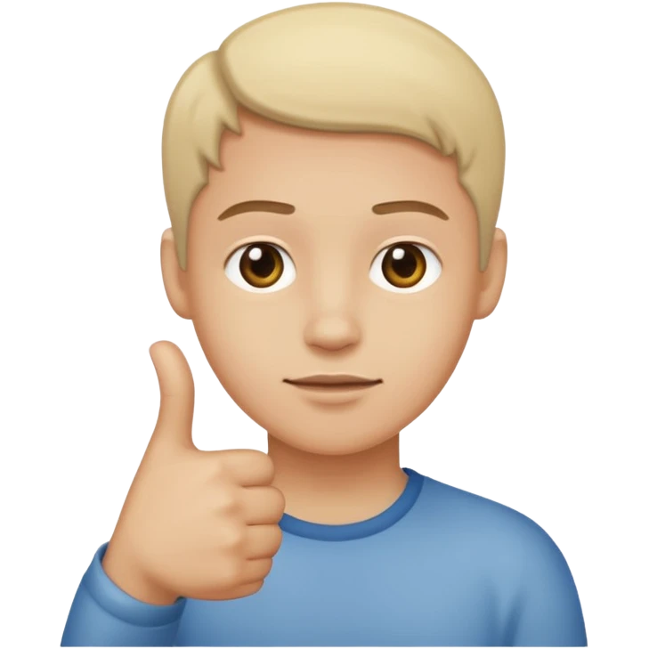 straight face with hand with thumb sticking right emoji