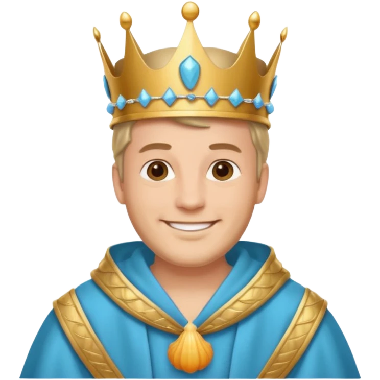 King – shell crown + sea-blue robe emoji