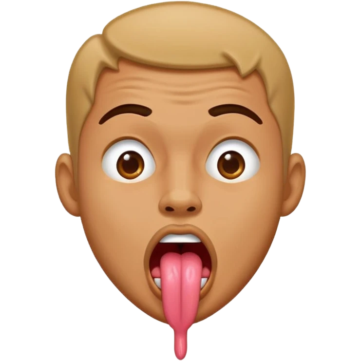 Man with tounge out drooling cum emoji