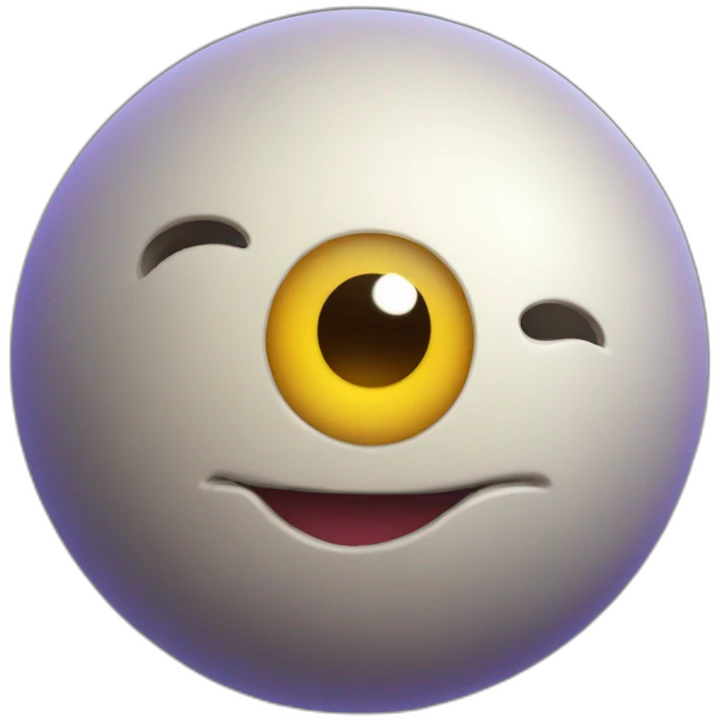 3d sphere with a cartoon hypnotic barrier Strider skin texture with kind eyes emoji