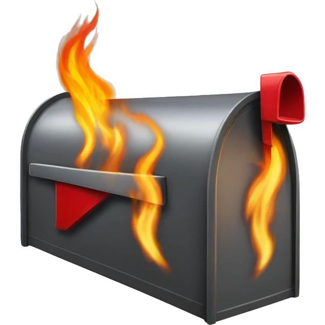 mailbox on fire emoji