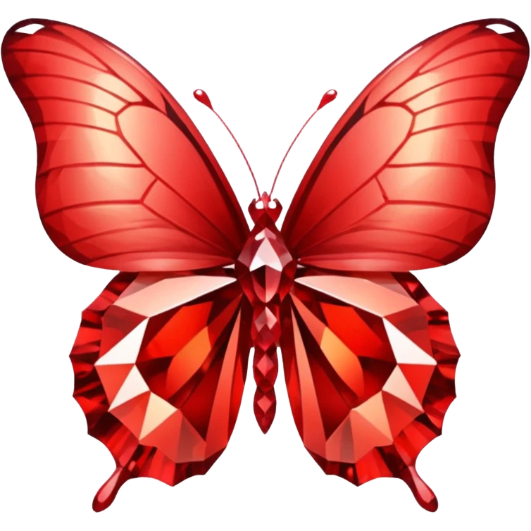 red 56-carat diamond shaped as butterfly emoji