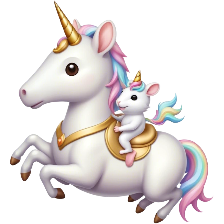 A mouse on a unicorn emoji