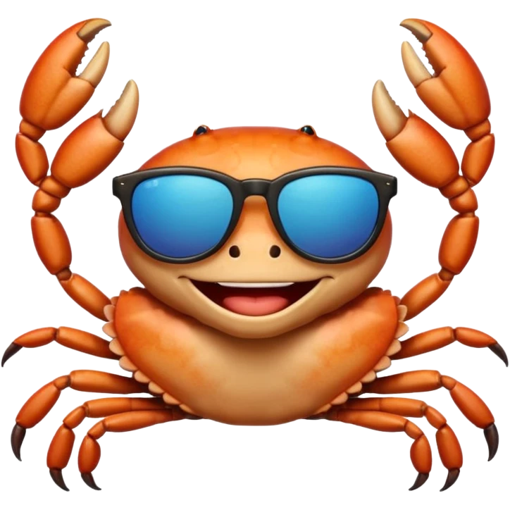 Alaska crab are moving wearing a sunglass and say hi emoji