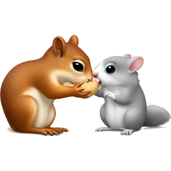 squirrel kissing a hamster emoji