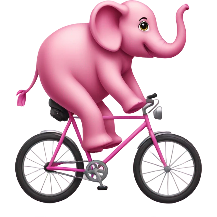 Pink elephant on a bike emoji