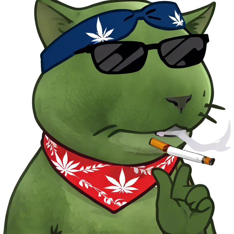 A cat smoking marijuana emoji