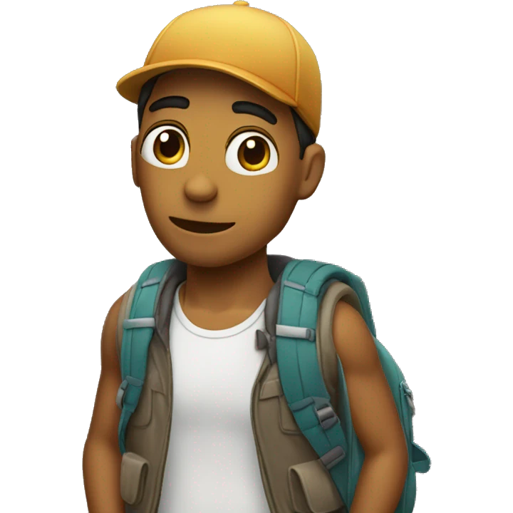 Chico con una mochila emoji
