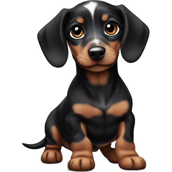 Black merle mini dachshund puppy emoji