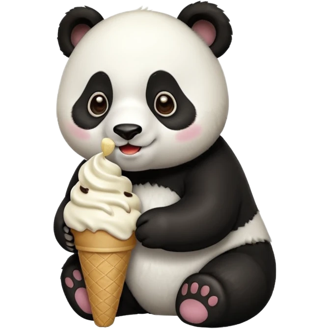 Panda eating ice cream emoji