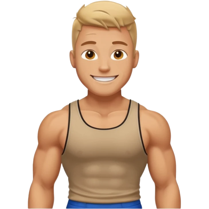 the classic bold jock with muscles wearing top emoji