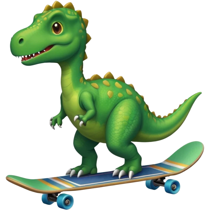 Dinosaur on a skateboard emoji