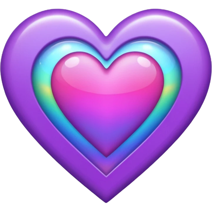 purple heart with holographic rainbow fill emoji