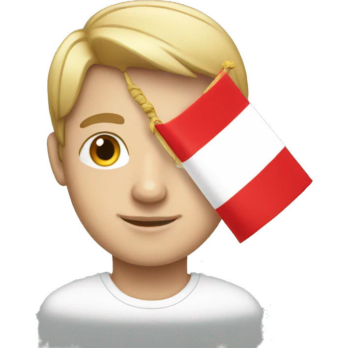 White boy wearing Peruvian flag emoji